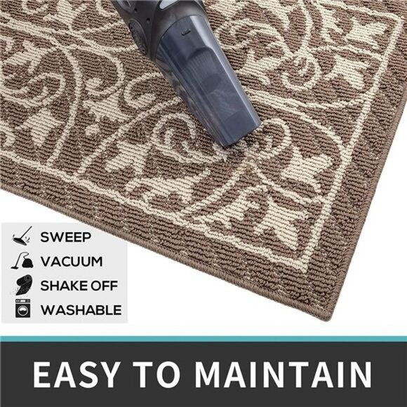 Indoor Rugs for Front Entrance Rug Entry Non Slip Washable,19.5"x31.5",Brown - Picture 2 of 6
